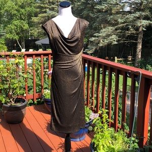 Ralph Lauren Gold Metallic Dress Size 10